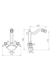 Смеситель для биде Rav Slezak Morava Retro MK145.5 хром